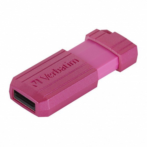 Verbatim USB flash disk, USB 2.0, 128GB, Store,N,Go PinStripe, różowy, 49460, do archiwizacji danych