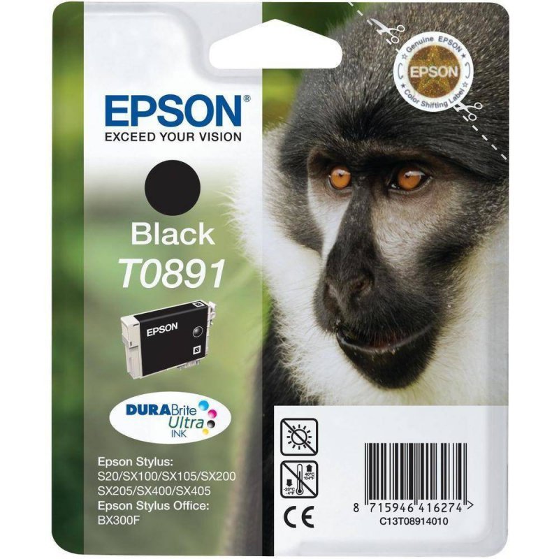 TUSZ ORYGINALNY EPSON T0891 C13T08914011 CZARNY 5,8 ML
