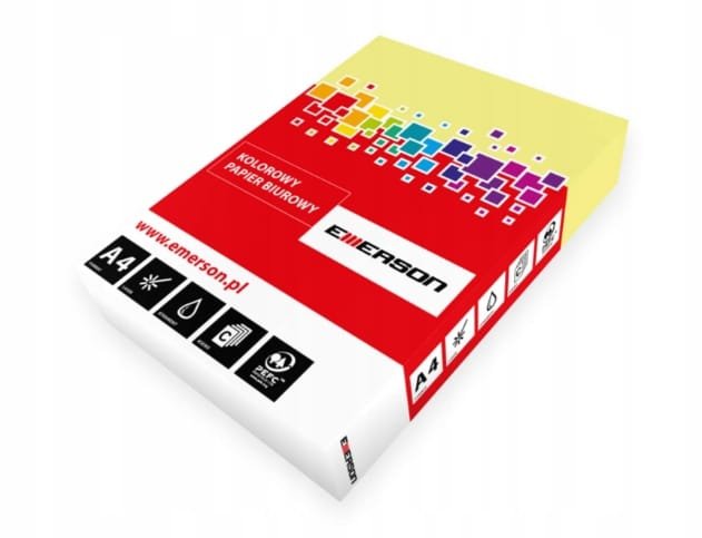 Papier kolorowy A4 EMERSON kanarkowy 80g 500 ark