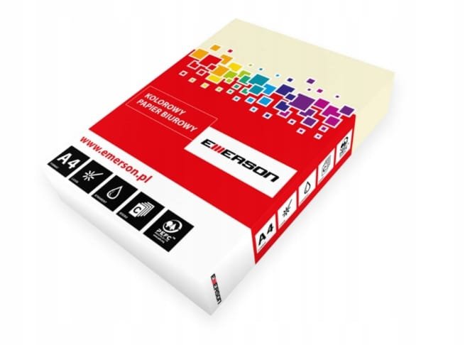 Papier kolorowy A4 EMERSON kość słoniowa 80g 500