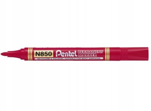 MARKER PERMANENTNY PENTEL N850 CZERWONY okrągła k.