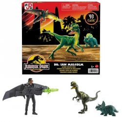 Mattel Zestaw figurek Jurassic World Ian Malcolm z dinozaurami