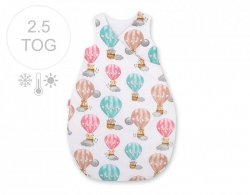 Śpiworek niemowlęcy całoroczny ocieplany 75 cm- kolorowe baloniki