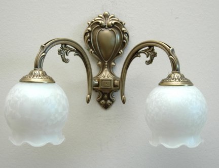 Kinkiet mosiężny,lampa ścienna z mosiądzu
