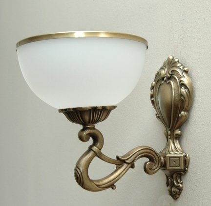 Kinkiet mosiężny,lampa ścienna z mosiądzu