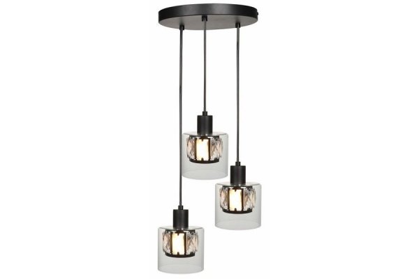 RABATY - Elmo - lampa wisząca 3 płomienna czarny mat 338803-02 (od 10% rabatu w koszyku)