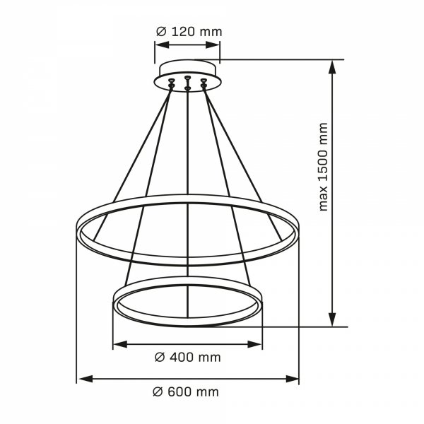 Lampa wisząca LED LEA 2 czarna 329172 Sanico Goldlux