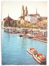 ZURICH. PARTIE AN DER LIMMAT MIT GROSSMUNSTER