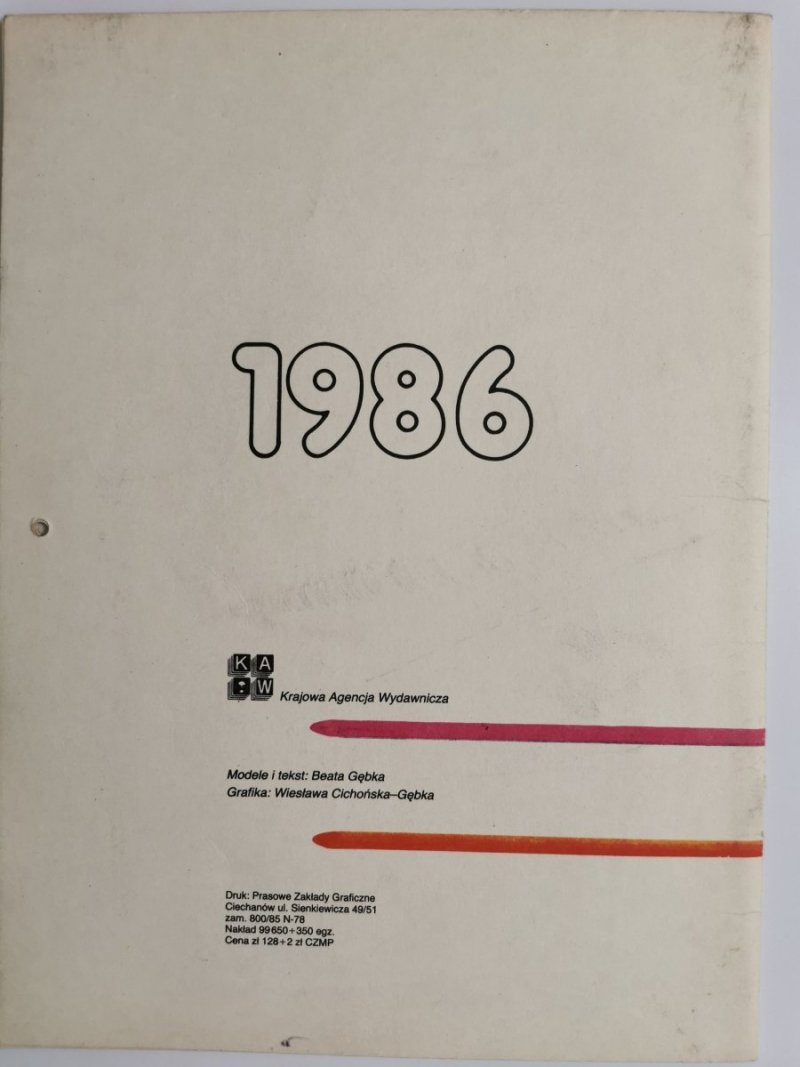 KALENDARZ KAW 1986 ROBOTY NA DRUTACH 
