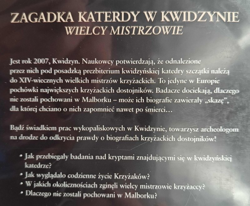 DVD. NA TROPACH TAJEMNIC – ZAGADKA KATEDRY W KWIDZYNIE WIELCY MISTRZOWIE