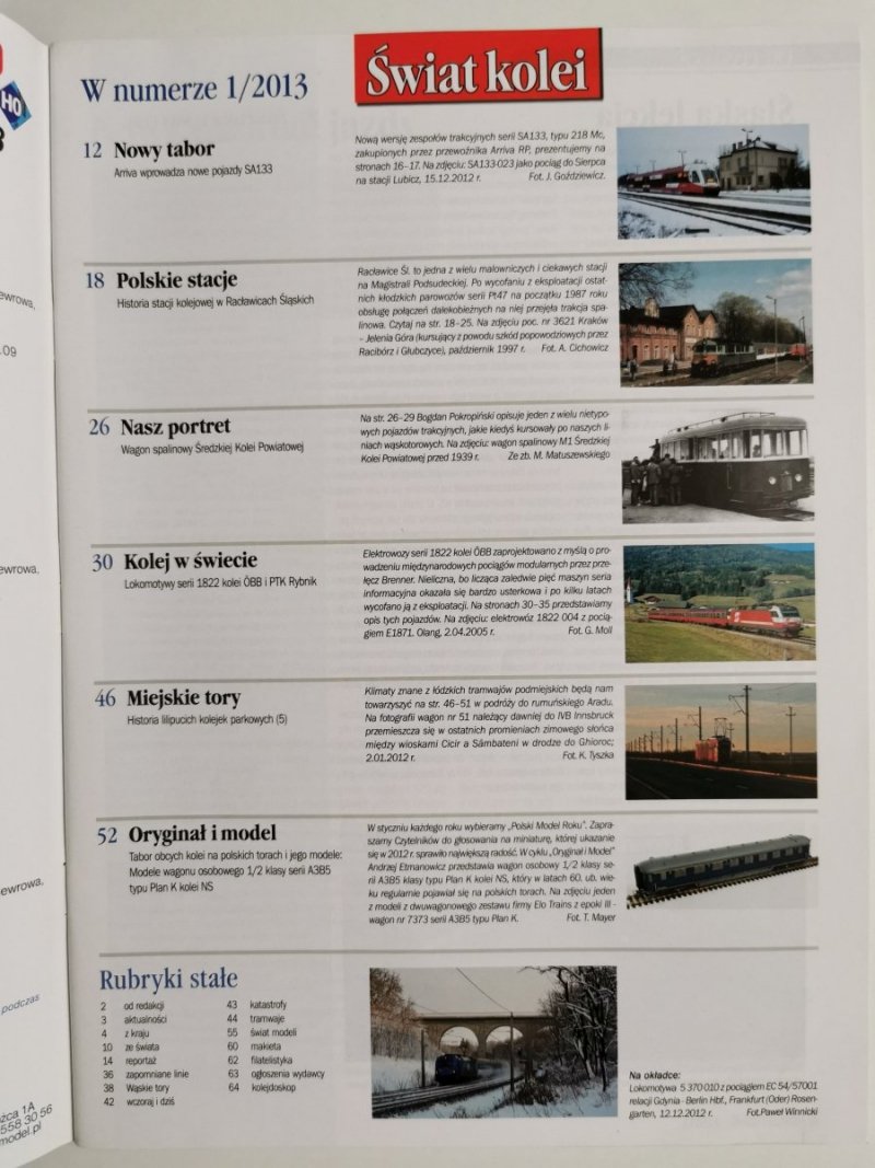 Miesięcznik. Świat kolei 01/2013
