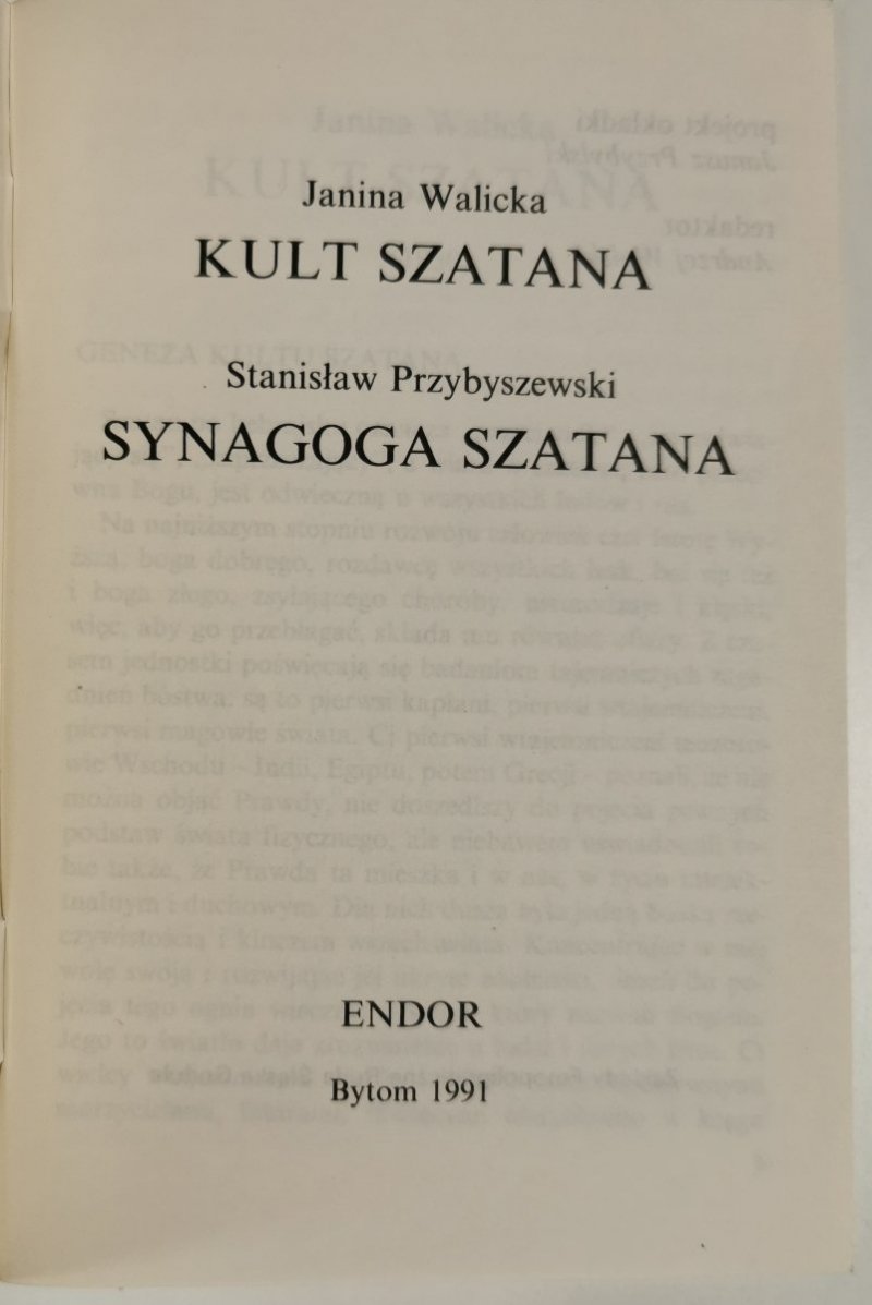 KULT SZATANA - Janina Walicka 1991