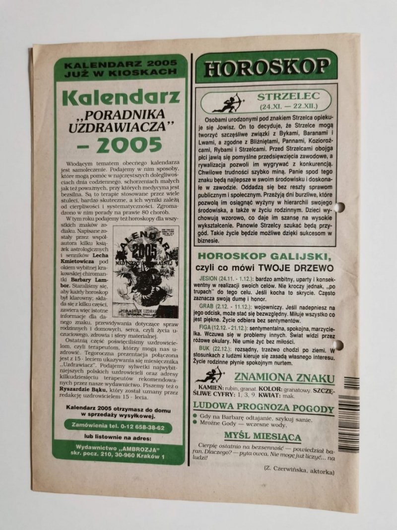 PORADNIK UZDRAWIACZA NR 12/145 GRUDZIEŃ 2004 r.