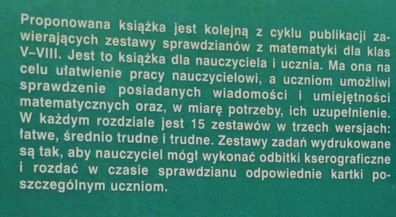 MATEMATYKA 6 SPRAWDZIANY