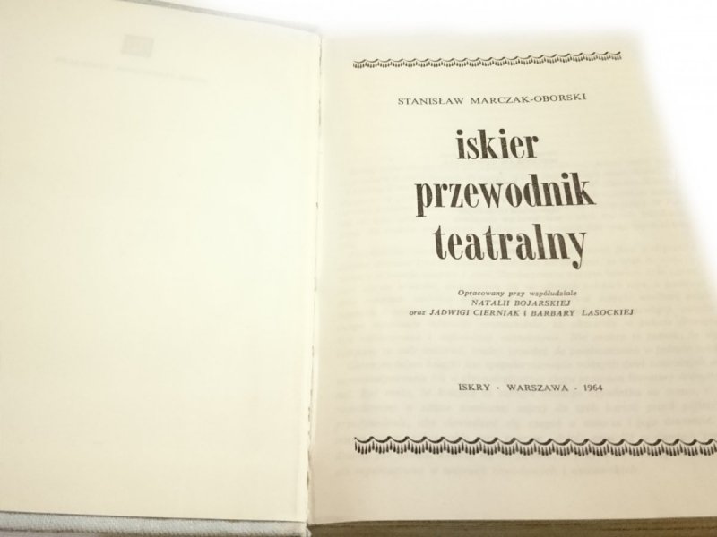 ISKIER PRZEWODNIK TEATRALNY - Marczak-Oborski 1964