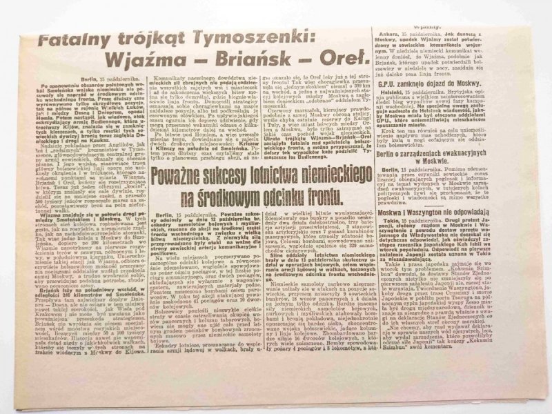 DZIENNIK PORANNY ROK II. NR. 241 KRAKÓW, CZWARTEK 16 PAŹDZIERNIKA 1941 