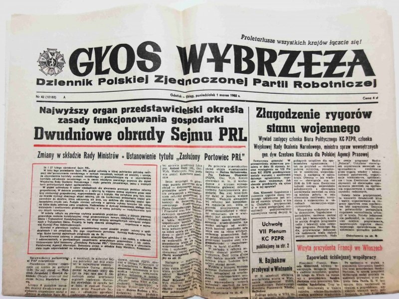 GŁOS WYBRZEŻA NR 42 (10182) PONIEDZIAŁEK 1 MARCA 1982 r.