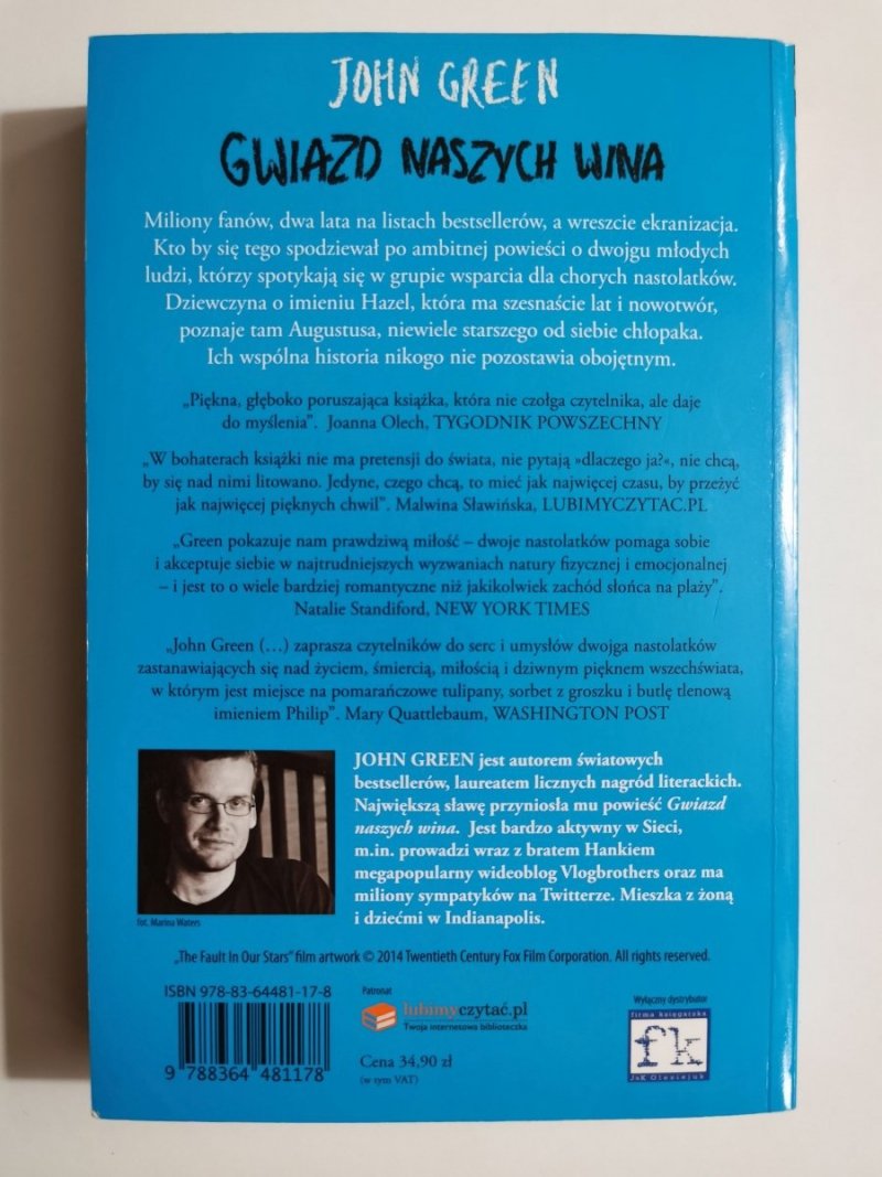 GWIAZD NASZYCH WINA - John Green 