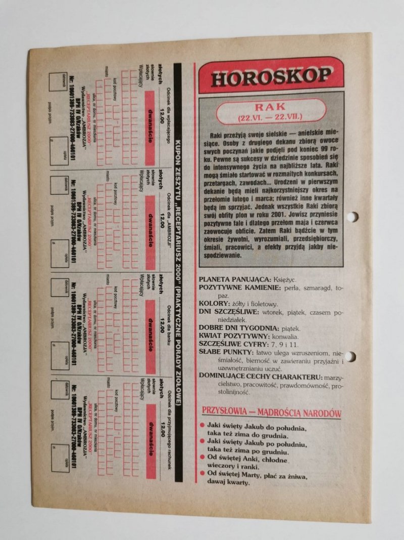 PORADNIK UZDRAWIACZA NR 7/92 LIPIEC 2000 r.