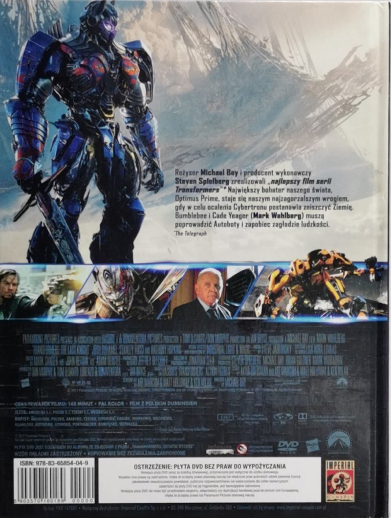 DVD. TRANSFORMERS. OSTATNI RYCERZ