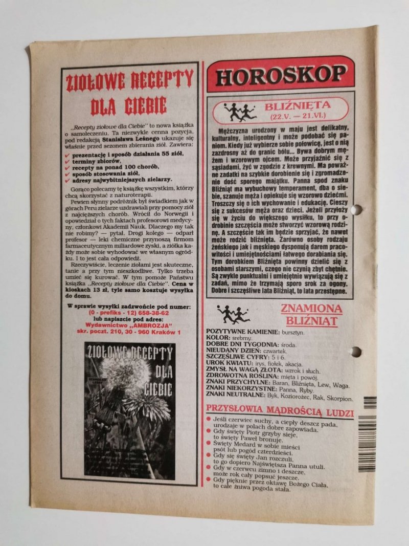 PORADNIK UZDRAWIACZA NR 6/115 CZERWIEC 2002 r.