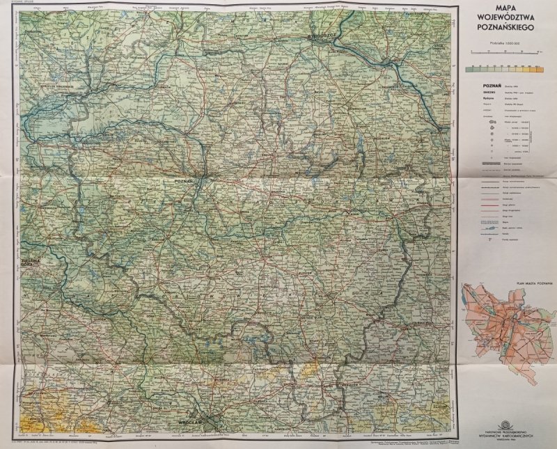 MAPA WOJEWÓDZTWA POZNAŃSKIEGO 1: 500 000 1966
