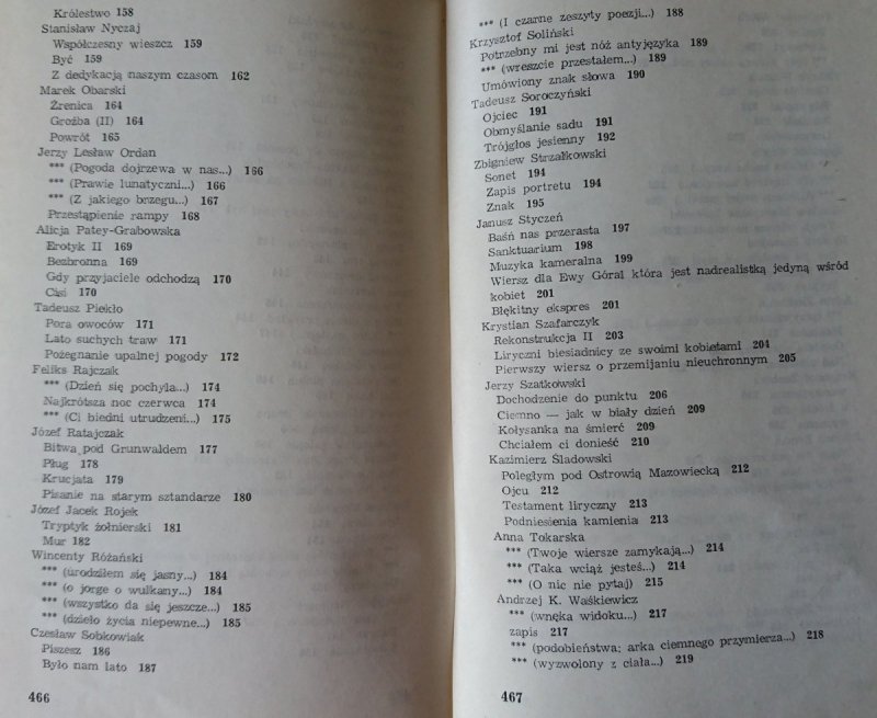 RYSOPIS ANTOLOGIA POEZJI - Marciniak 1987
