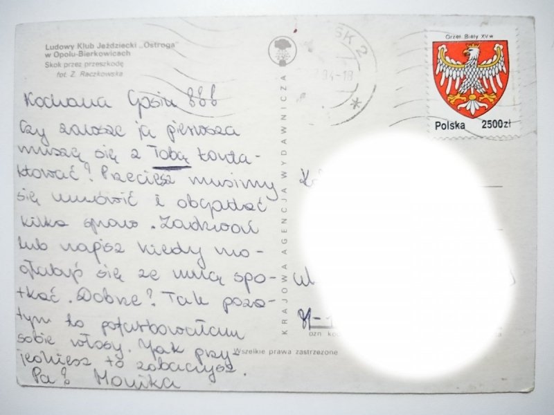 LUDOWY KLUB JEŹDZIECKI OSTROGA W OPOLU-BIERKOWICACH. SKOK PRZEZ PRZESZKODĘ FOT. RACZKOWSKA