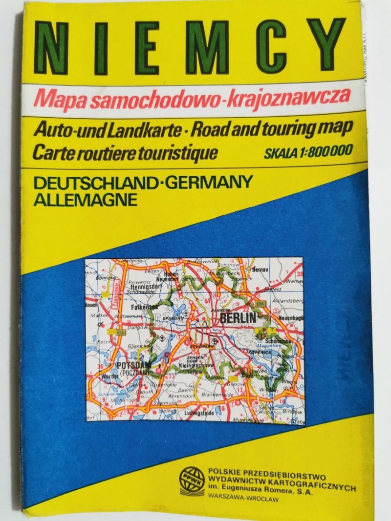 NIEMCY. MAPA SAMOCHODOWO-KRAJOZNAWCZA 1: 800 000 1992