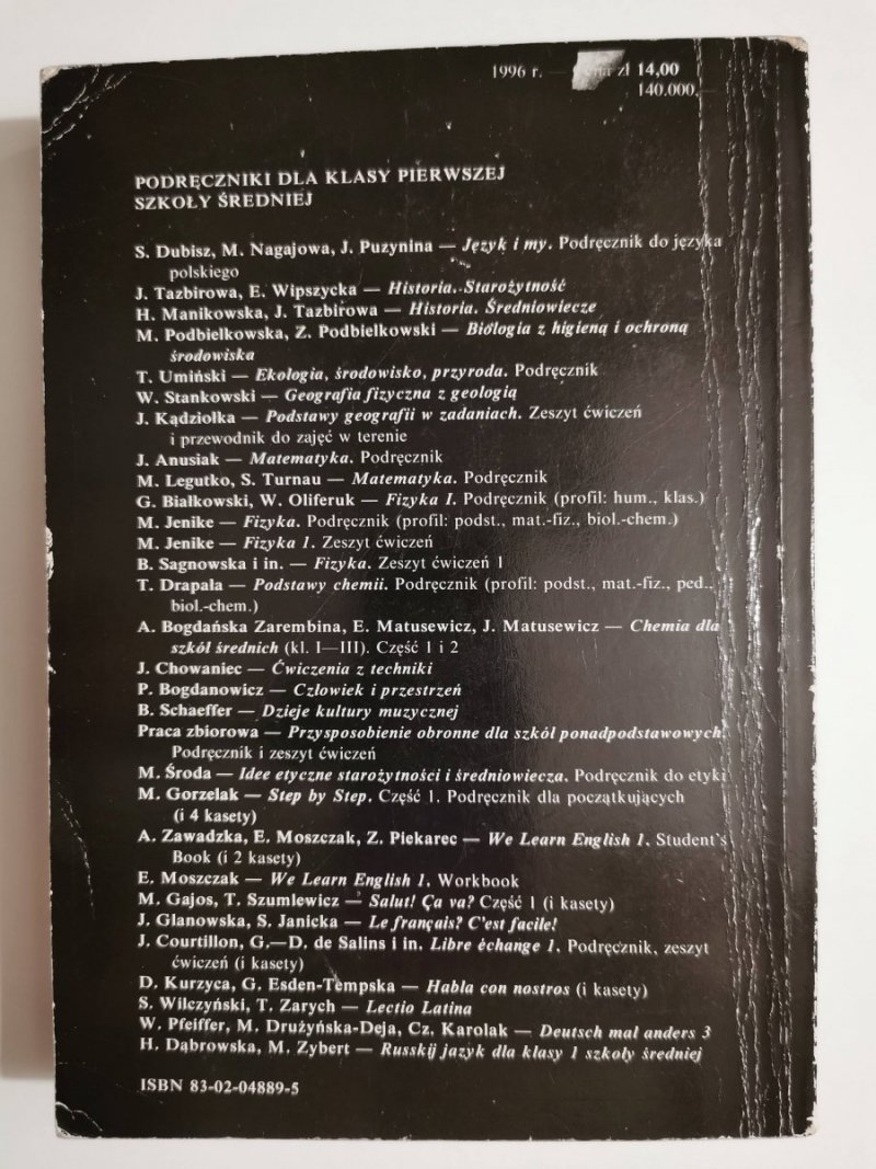 STAROŻYTNOŚĆ-OŚWIECENIE. PODRĘCZNIK - Maria Adamczyk 1996