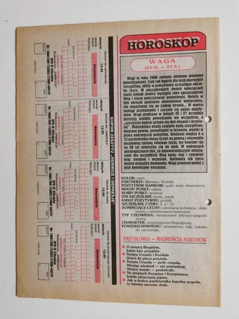 PORADNIK UZDRAWIACZA NR 10/95 PAŹDZIERNIK 2000 r.