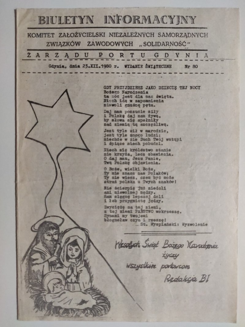 BIULETYN INFORMACYJNY ZARZĄDU PORTU GDYNIA NR 80 – 23.12.1980