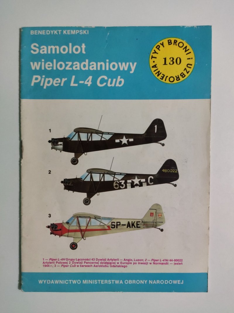 SAMOLOT WIELOZADANIOWY PIPER L-4 CUB - Benedykt Kempski