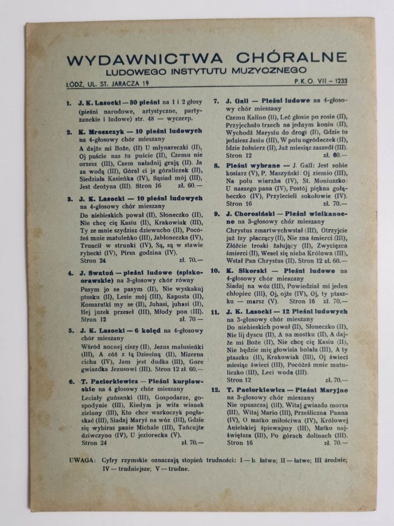PORADNIK MUZYCZNY ROK I NR 6-7 SIERPIEŃ-WRZESIEŃ 1947 r.