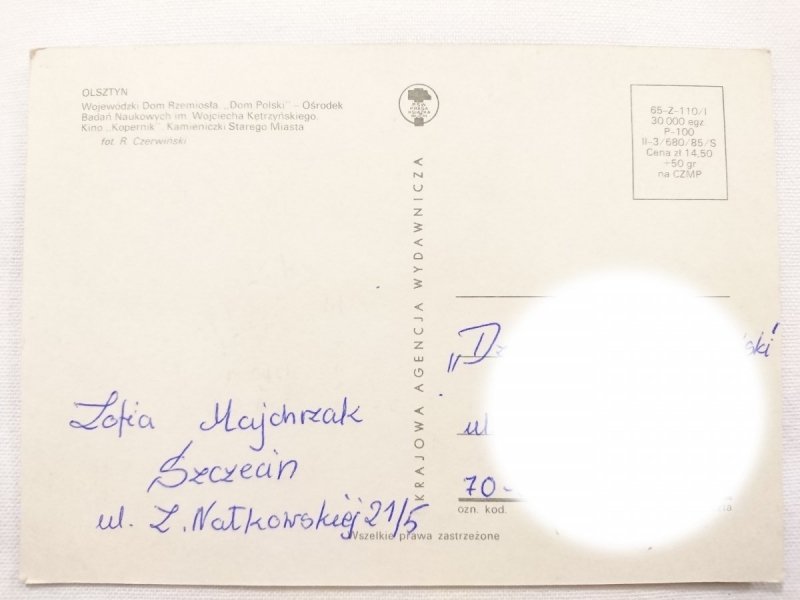 OLSZTYN. WOJEWÓDZKI DOM RZEMIOSŁA 'DOM POLSKI' FOT. R. CZERWIŃSKI
