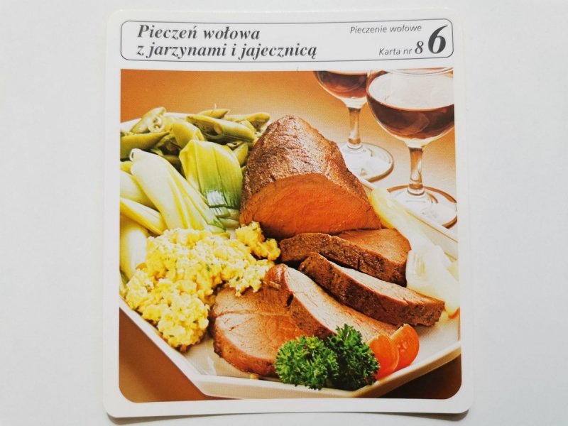 KARTA KULINARNA NR. 8 PIECZEŃ WOŁOWA Z JARZYNAMI I JAJECZNICĄ