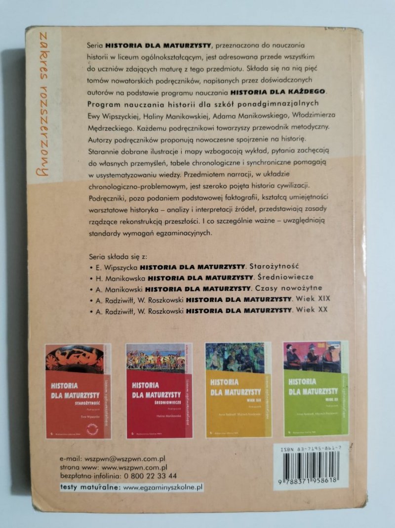 HISTORIA DLA MATURZYSTY CZASY NOWOŻYTNE PODRĘCZNIK ZAKRES ROZSZERZONY 2004