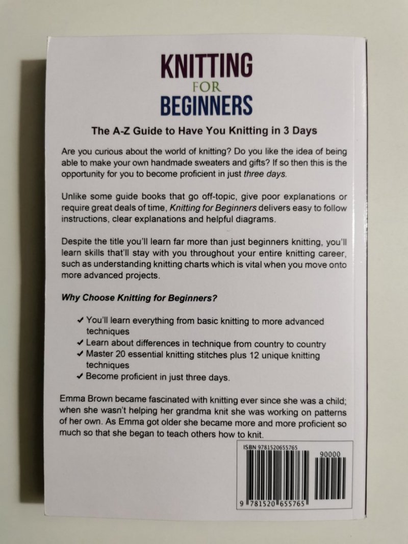 KNITTING FOR BEGINNERS - Emma Brown 