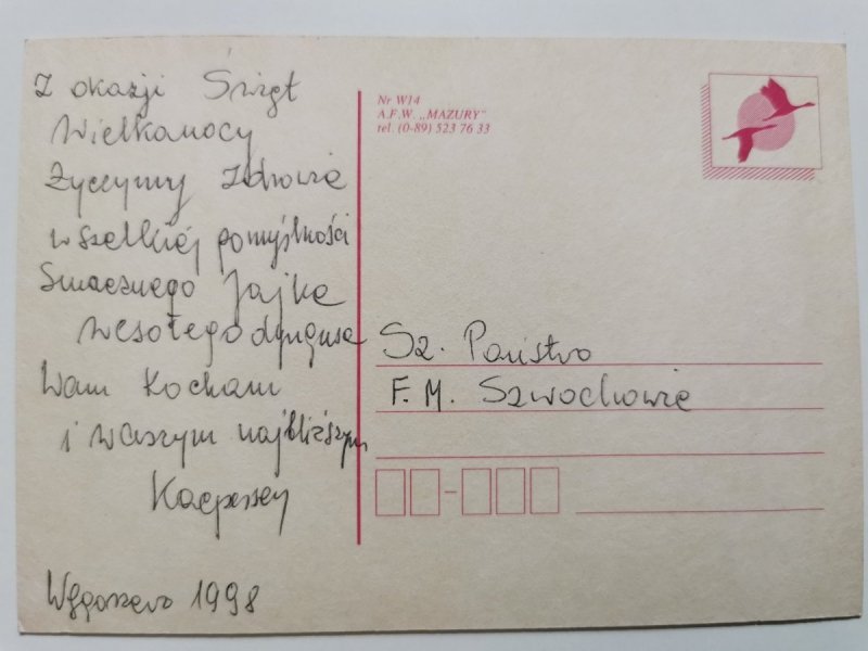 POCZTÓWKA WIELKANOCNA NR.89 WESOŁYCH ŚWIĄT