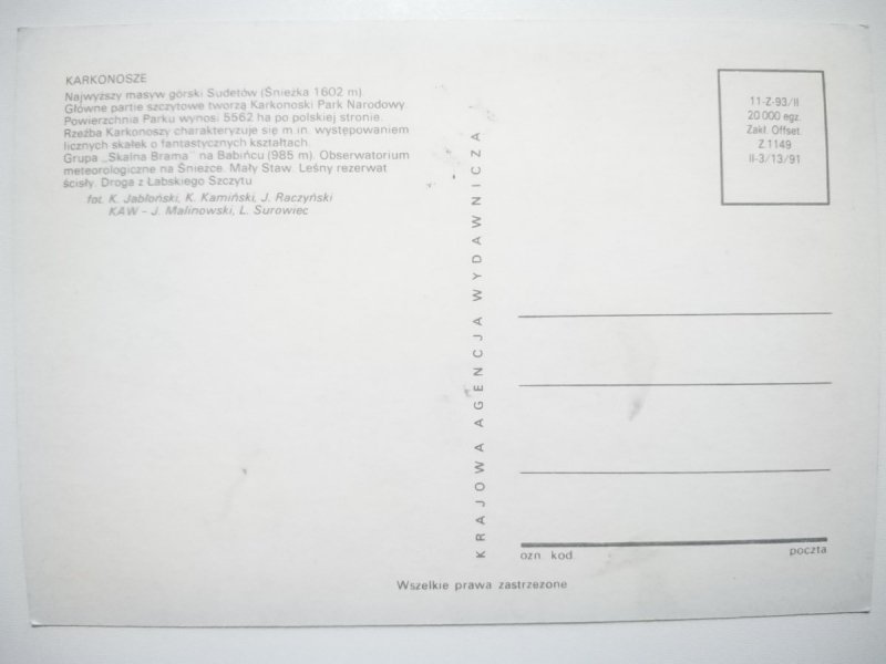 KARKONOSZE. PIĘĆ UJĘĆ FOT. JABŁOŃSKI I INNI