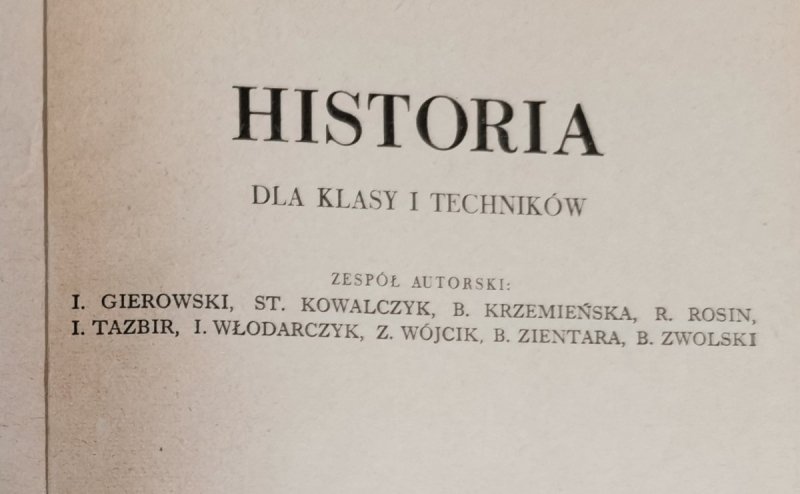 HISTORIA DLA KLASY I TECHNIKÓW - Gierowski 1964