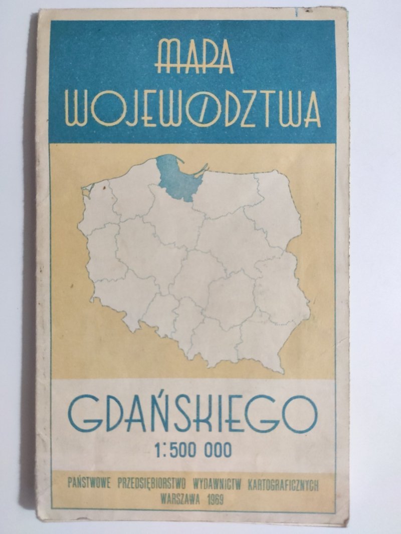 MAPA WOJEWÓDZTWA GDAŃSKIEGO 1969