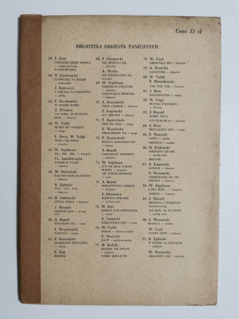 COŚ SZYBKIEGO I MIŁEGO. FOKSTROT. KOMPLET KART Wiktor Stryjkowski 1957