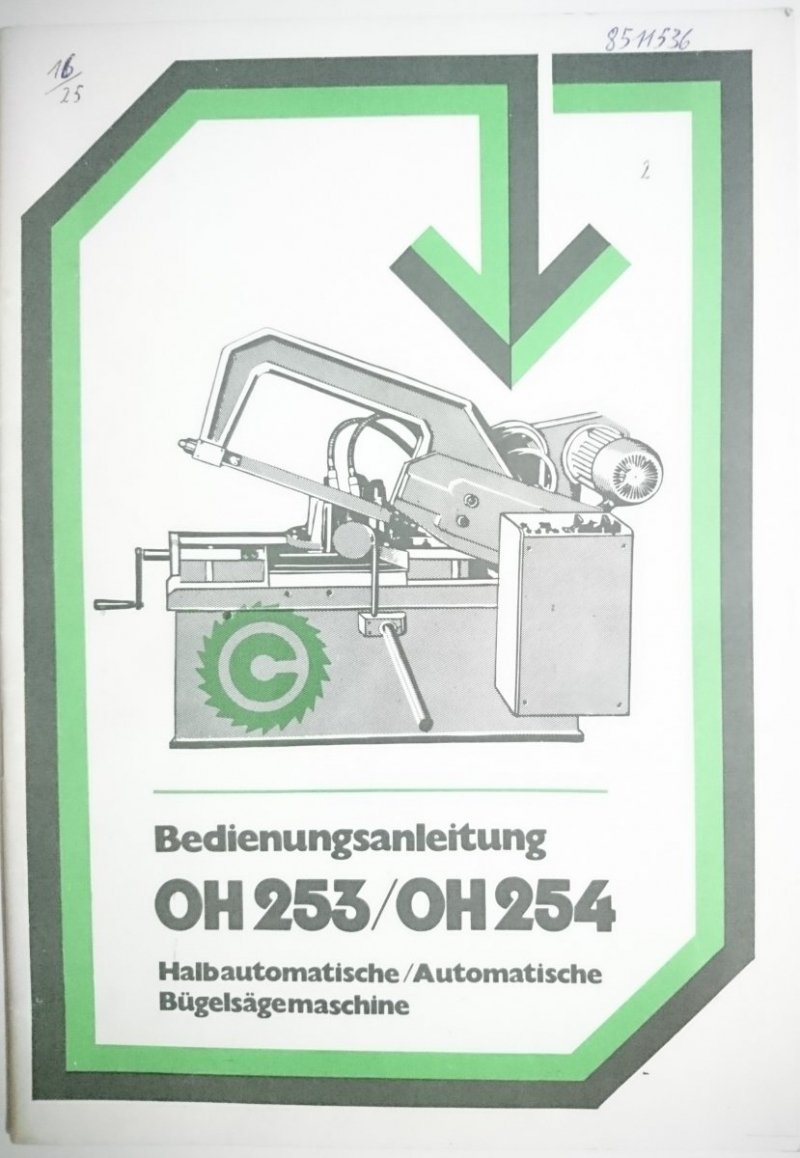 BEDIENUNGSANLEITUNG OH253 / OH254 HALBAUTOMATISCHE