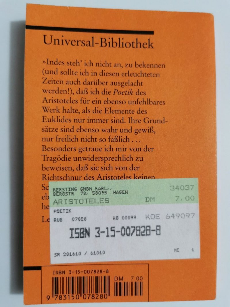 POETIK. ARISTOTELES 1982