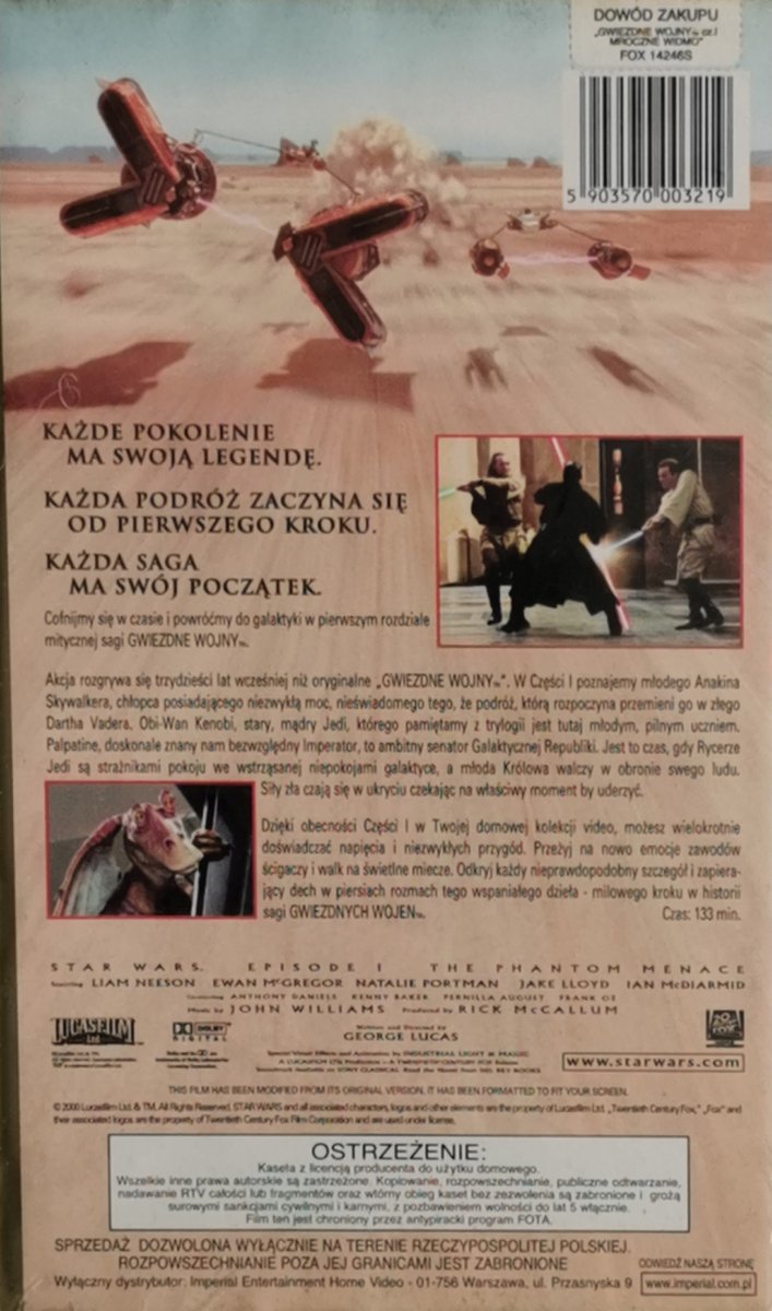 VHS. GWIEZDNE WOJNY I. MROCZNE WIDMO. V