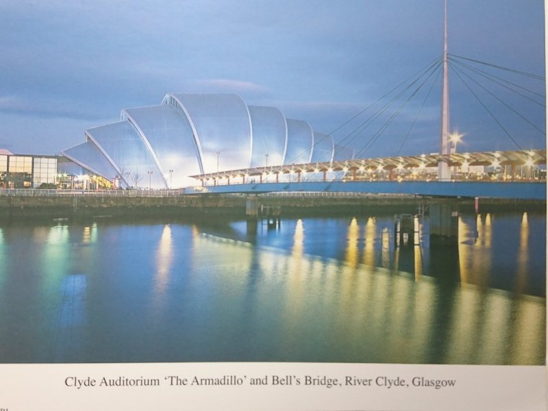 CLYDE AUDITORIUM 'THE ARMADILLO' AND BELL'S BRIDGE