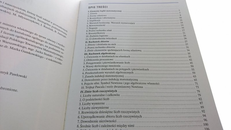MATEMATYKA. PODRĘCZNIK Z. ROZSZERZONY KLASA 1 2002