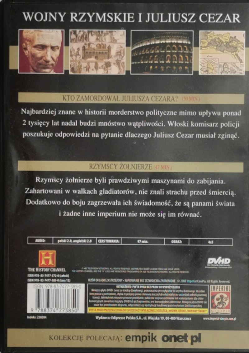 DVD. WOJNY RZYMSKIE I JULIUSZ CEZAR 300 P.N.E.-410 