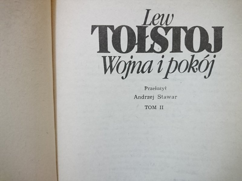 WOJNA I POKÓJ TOM 2 - Lew Tołstoj 1984